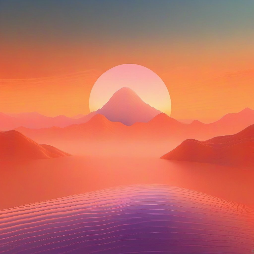 Dopamine Color, no humans, sky, sunset, outdoors, water, sun, mountain, scenery, ocean, gradient sky, orange sky, cloud