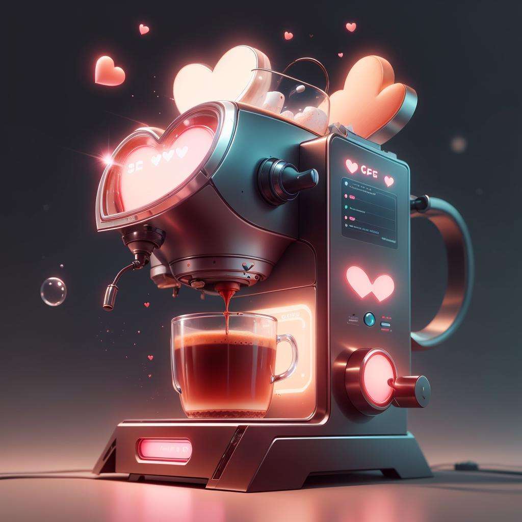 <lora:CupidTech-22:0.8>, cupidtech  ,scifi, coffee machine , mug, 