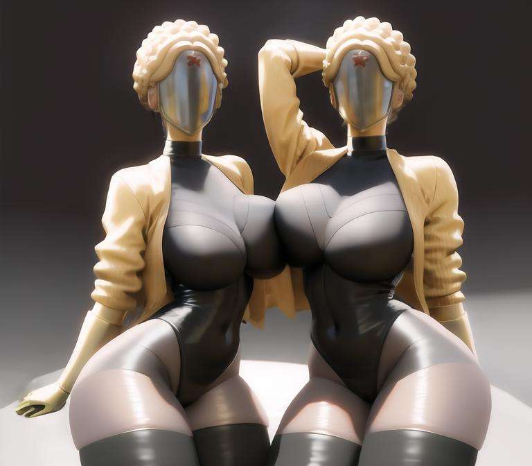 duo, lesbian, masterpiece, ultra hd, absurdres, best quality, voluptuous, robot, braided hair