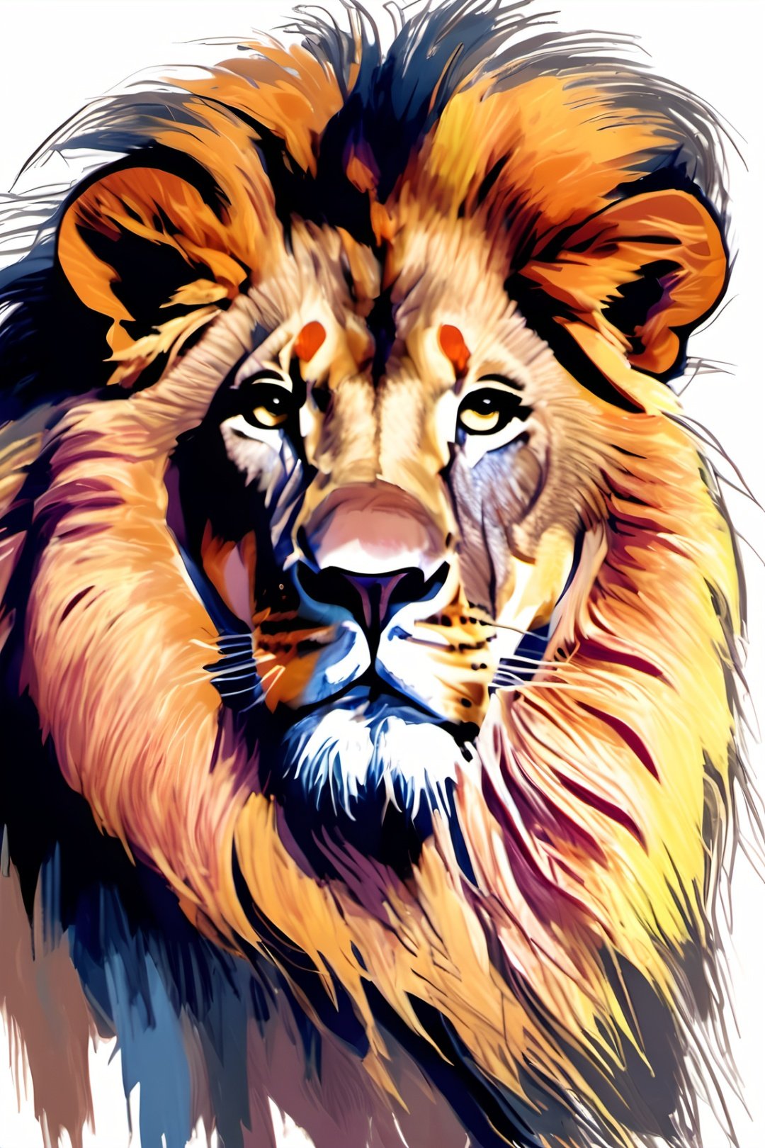 lion, colorful sketch art, high_resolution, high detail, 