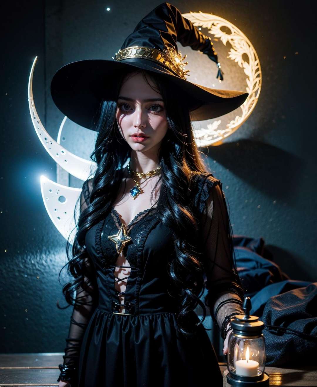 1girl, magical, witch, night, portrait, <lora:Magical-10:0.65>