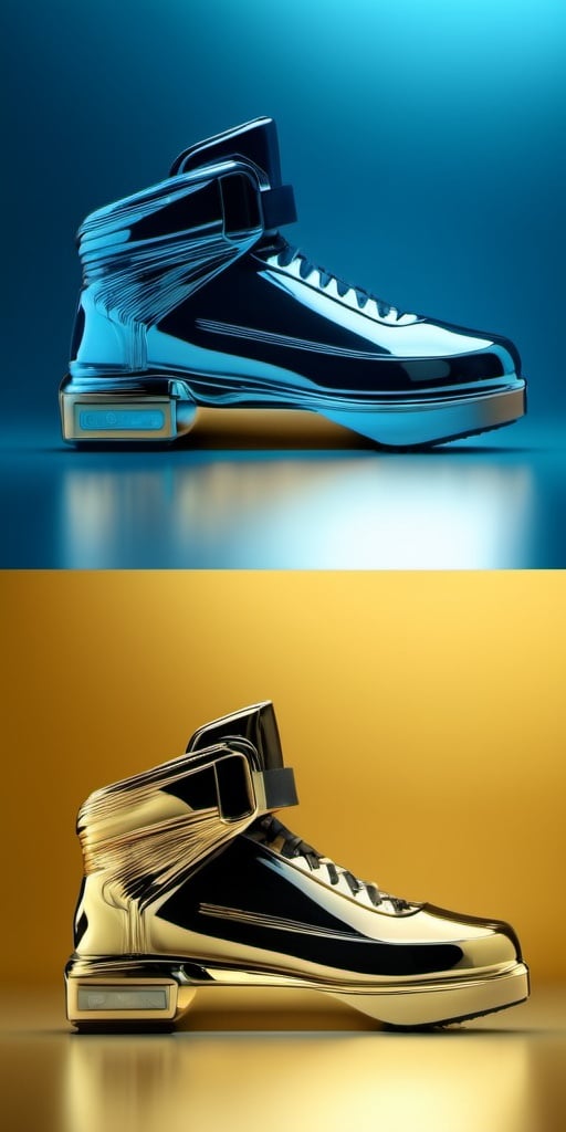 future design,high_resolution, high details, tapware, pair of shoe,3d