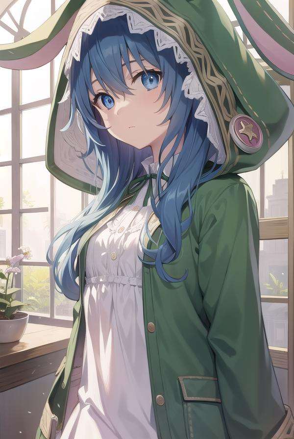 dalyoshino, <lora:yoshino-lora-nochekaiser:1>, yoshino, blue eyes, blue hair, long hair,BREAK animal ears, animal hood, boots, coat, eyepatch, green footwear, hand puppet, hood, puppet, rabbit, rabbit ears, stuffed animal, stuffed toy,BREAK looking at viewer, BREAK indoors,BREAK <lyco:GoodHands-beta2:1>, (masterpiece:1.2), best quality, high resolution, unity 8k wallpaper, (illustration:0.8), (beautiful detailed eyes:1.6), extremely detailed face, perfect lighting, extremely detailed CG, (perfect hands, perfect anatomy),