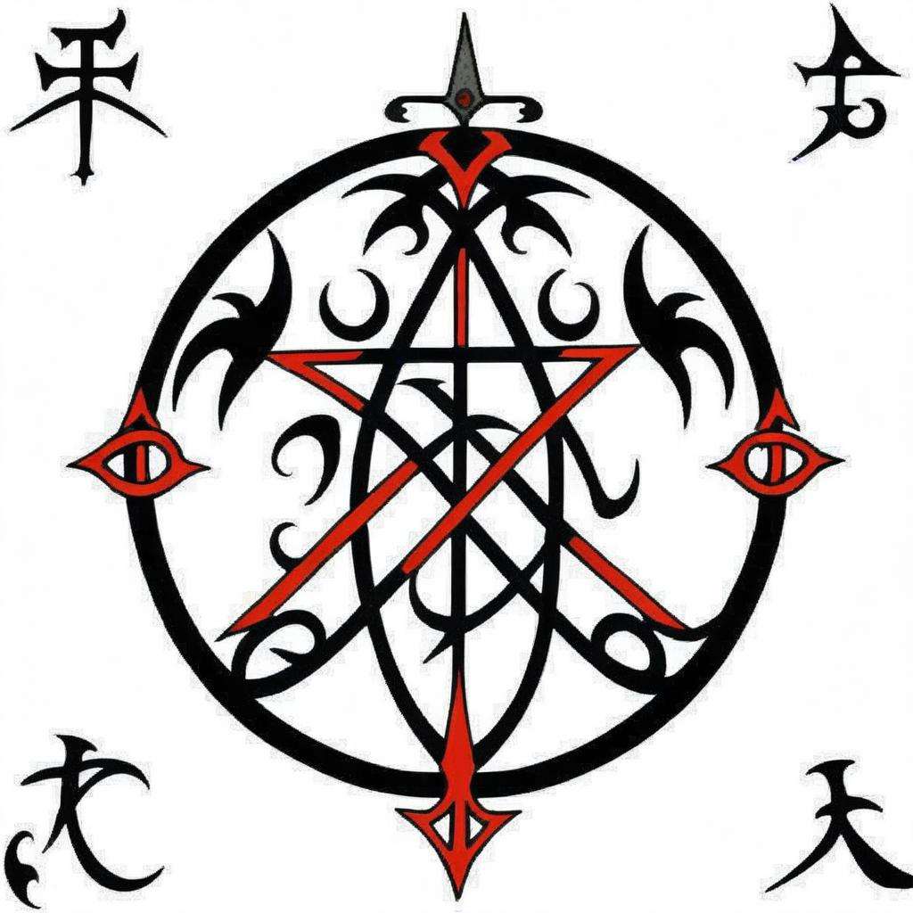 an occult sigil of ( to attract honor and glory :1.4) , esoteric, Eishōsai Chōki, occult, a tattoo, gothic art<lora:sigil:1.0>