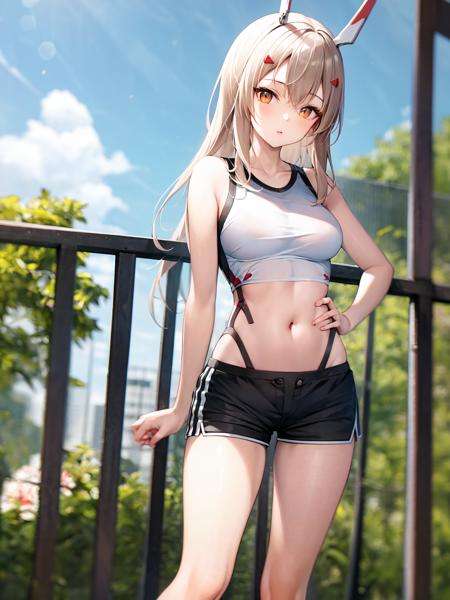 masterpiece, best quality, <lora:aya6-3:1>, sportswear, shorts, solo