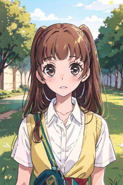 masterpiece, best quality, illustration, 1girl, solo, looking at viewer, upper body, depth of field, <lora:nino_arisugawa:0.72>, nino_arisugawa, brown hair, black eyes, long hair, bangs, blunt bangs, , , islamic golden age, Blu-ray