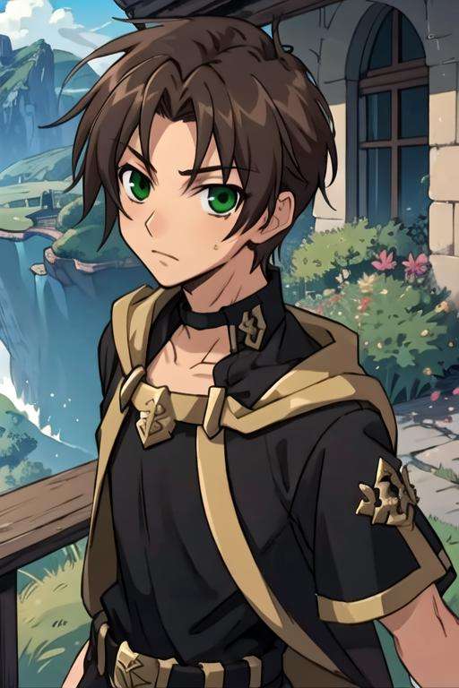 masterpiece, best quality, game cg, 1boy, solo, male focus, looking at viewer, , , <lora:teito_klein:0.72>, teito_klein, brown hair, green eyes, , The Isle of the Dragon,