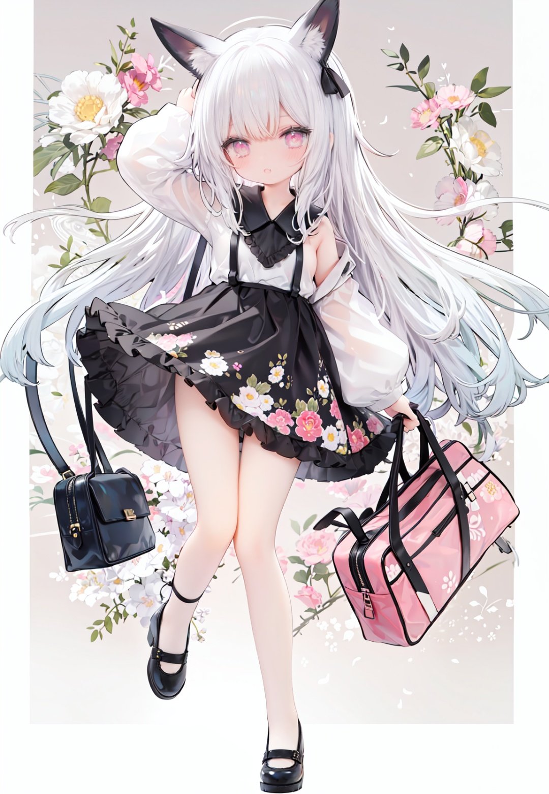 [(simple background:1.2)::5],best quality,highres,cohesive background, (coh),(imid shot:0.95), (full body:1.2),floral print,(floral background),
(loli),1girl,ed border,jumping, wind,
(legs over head:1.2),(shaded),(nose blush,shy),
//
setting diagram,character design drawing,(character profile,reference sheet:0.92),
small breasts,bags under eyes, (embrassing),fang, (bunny girl),