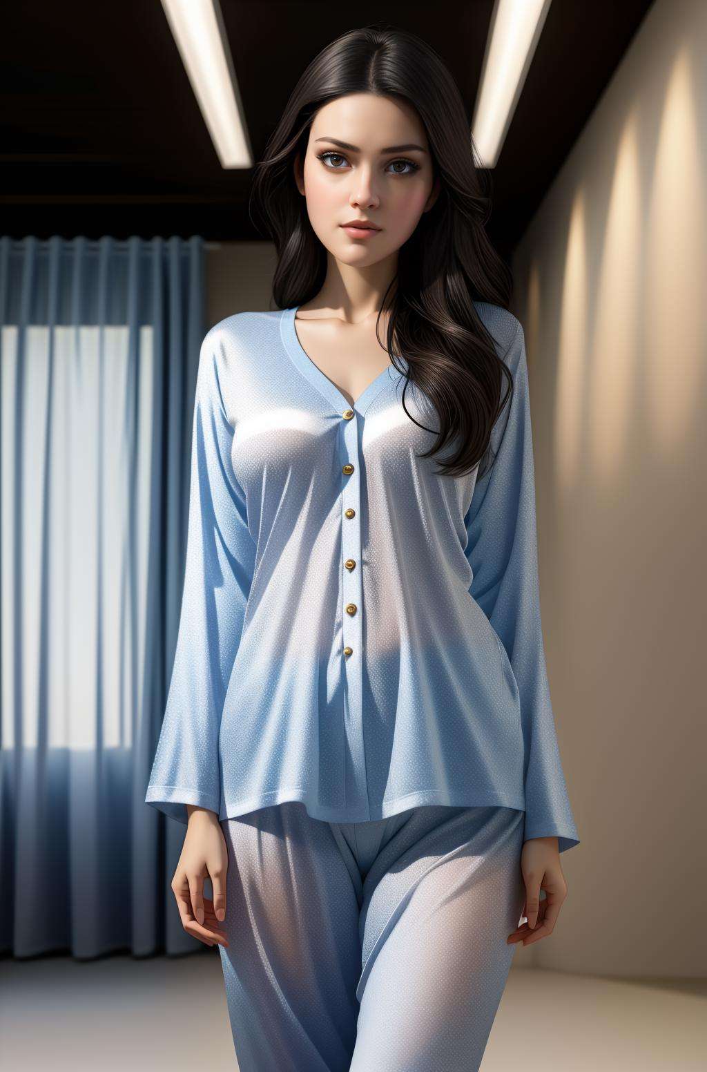 photo_unp, xyzsanpajamas, 1girl, full body, blue pajamas, portrait, interior, full body, <lora:xyzsanpajamas-06:.8> <lora:detailed_eye-10:1>, Photorealistic, Hyperrealistic, Hyperdetailed, analog style, soft lighting, subsurface scattering, realistic, heavy shadow, masterpiece, best quality, ultra realistic, 8k, golden ratio, Intricate, High Detail, film photography, soft focus