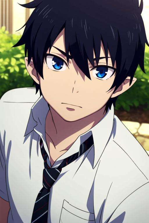 masterpiece, best quality, photorealistic, 1boy, solo, male focus, looking at viewer, upper body, depth of field, <lora:rin_okumura:0.68>, rin_okumura, black hair, blue eyes, ,