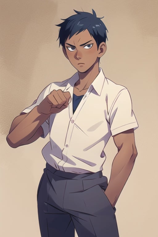 Realistic , Handsome Aomine Daiki , (dark skintone:1.0) ,bulge