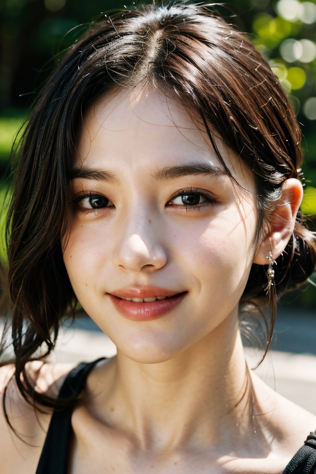 best quality, hyper realism, (ultra high resolution), masterpiece, 8K, RAW Photo,1woman, <lora:不要油光和网红脸的loraV2:0.65> ,(beautiful face:1.8), smile,40 years old,