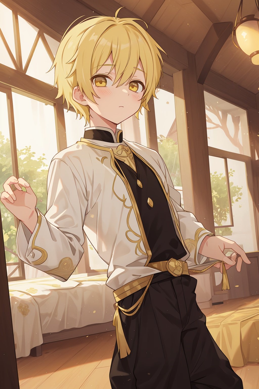 male:1,The male Western Region dancer, bulge, blonde hair, gold eyes, (male:1), WZRYdiaochanYYWN, 1BOY, shota, zycpp, 