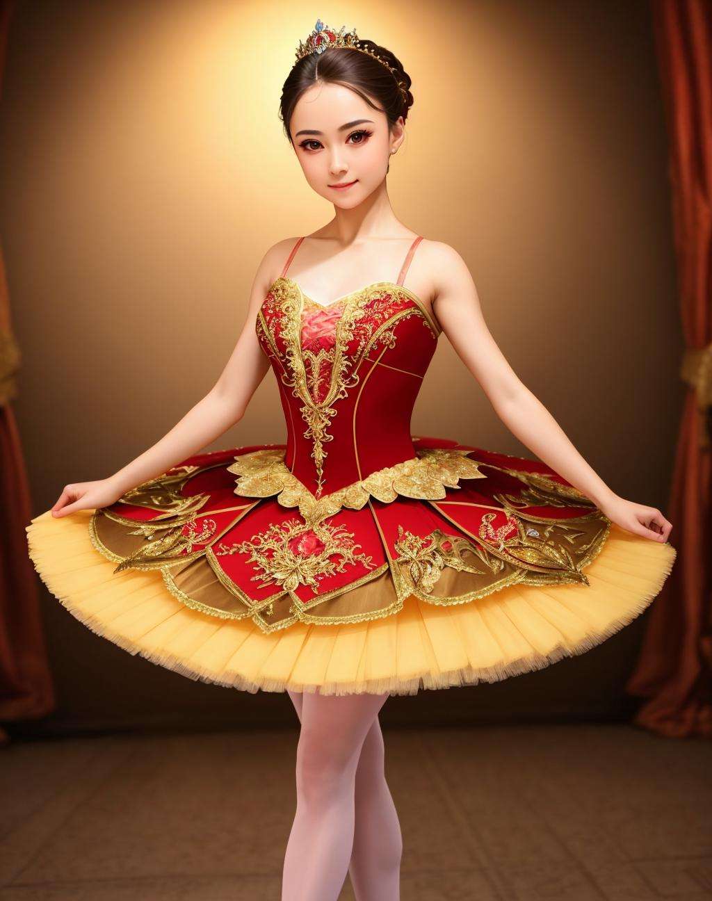 Masterpiece, absurdres,HDR ,highly detailed eyes and face, Primaballerina_tutu, short tutu,  a woman in a ballgown is posing for a picture ,wearing a Primaballerina_tutu, wearing a ballgown, ((full body picture))<lora:ballgownBallerina:0.7>