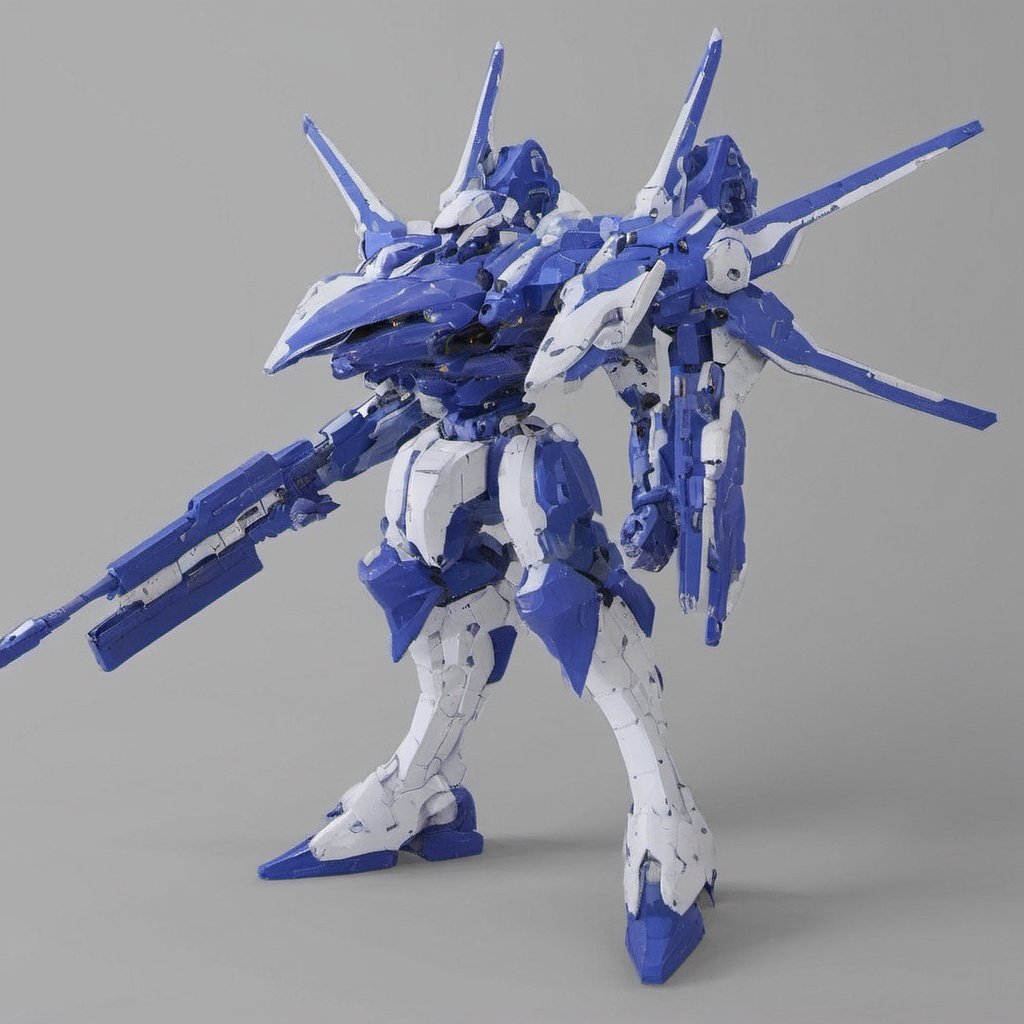 armored core, concept art, best quality, petite blue and white colored mecha designed by united states of america, wearing Dark ages Hood, Thundering Fantasy Face Paint, Enigmatic Chain, Anime screencap, cinematic lighting, F/14,  <lora:armoredcore-000009:0.8>