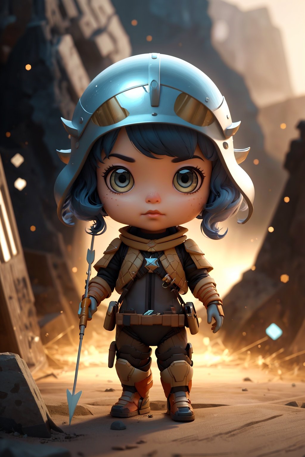 a cute women soldier,holding bow,shooting arrow,ancient battle field ,Science fiction art, epic art, rich detail,  visual feast,amazing6,MG_ip, pixar