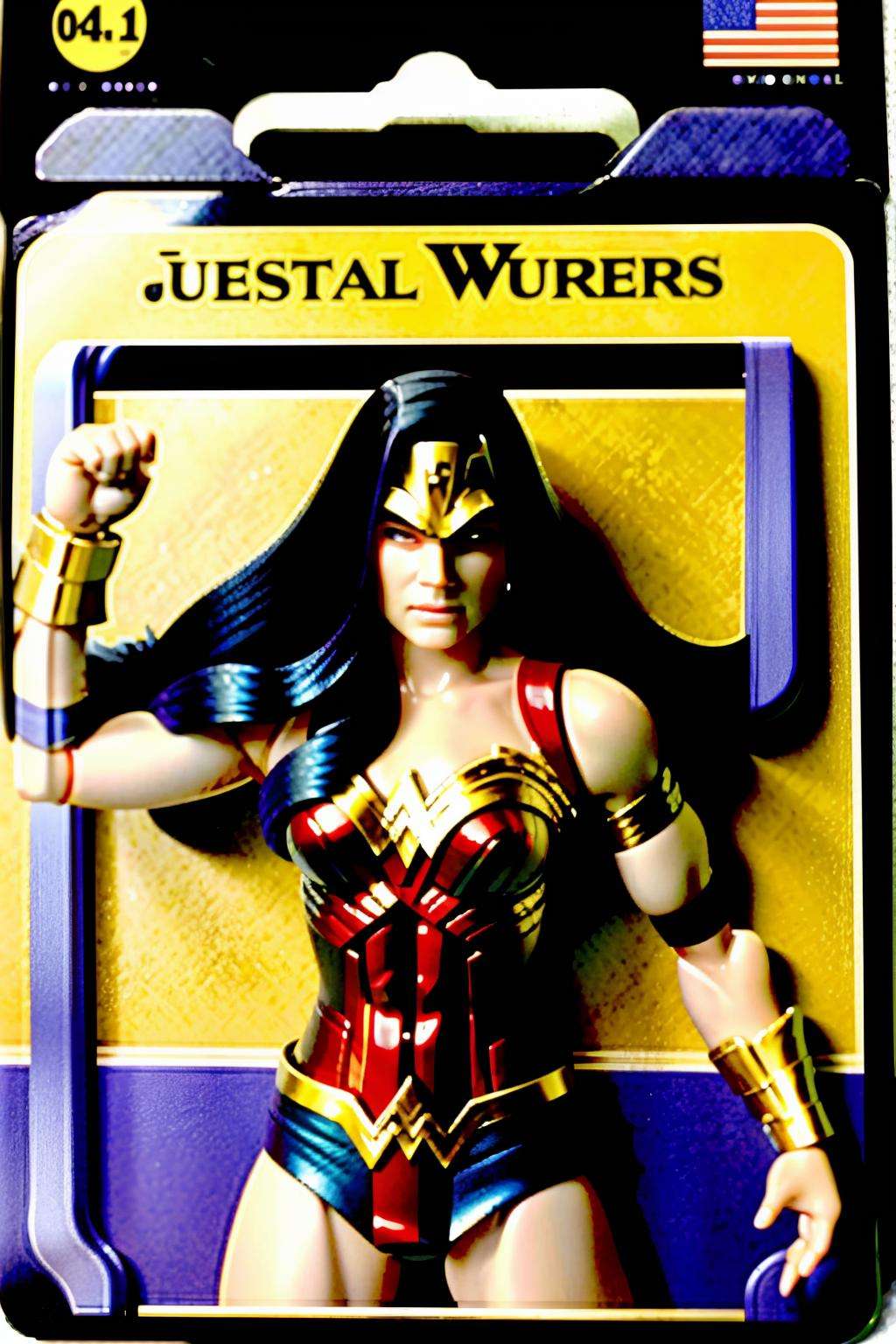 Dare-Wonder: A hybrid of Daredevil and Wonder Woman, this action figure embodies blind justice:0.6 and Amazonian warrior prowess:0.4. , awe_toys