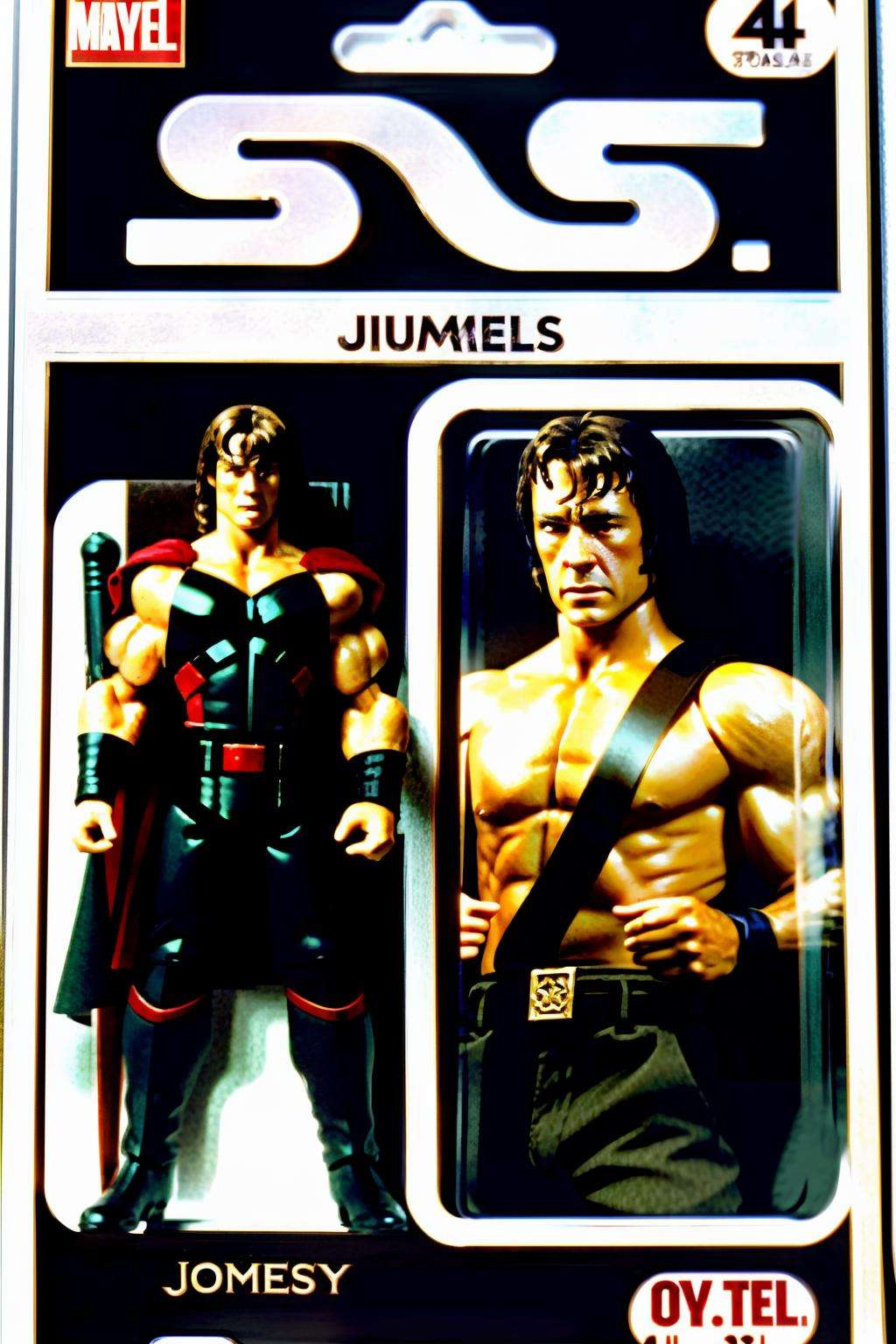 Thor-Bond: A blend of Thor and James Bond, this figure wields godly strength:0.4 and uses spy gadgets:0.4. , awe_toys