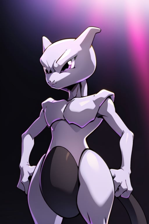 Mewtwo, purple lighting, black_skirt