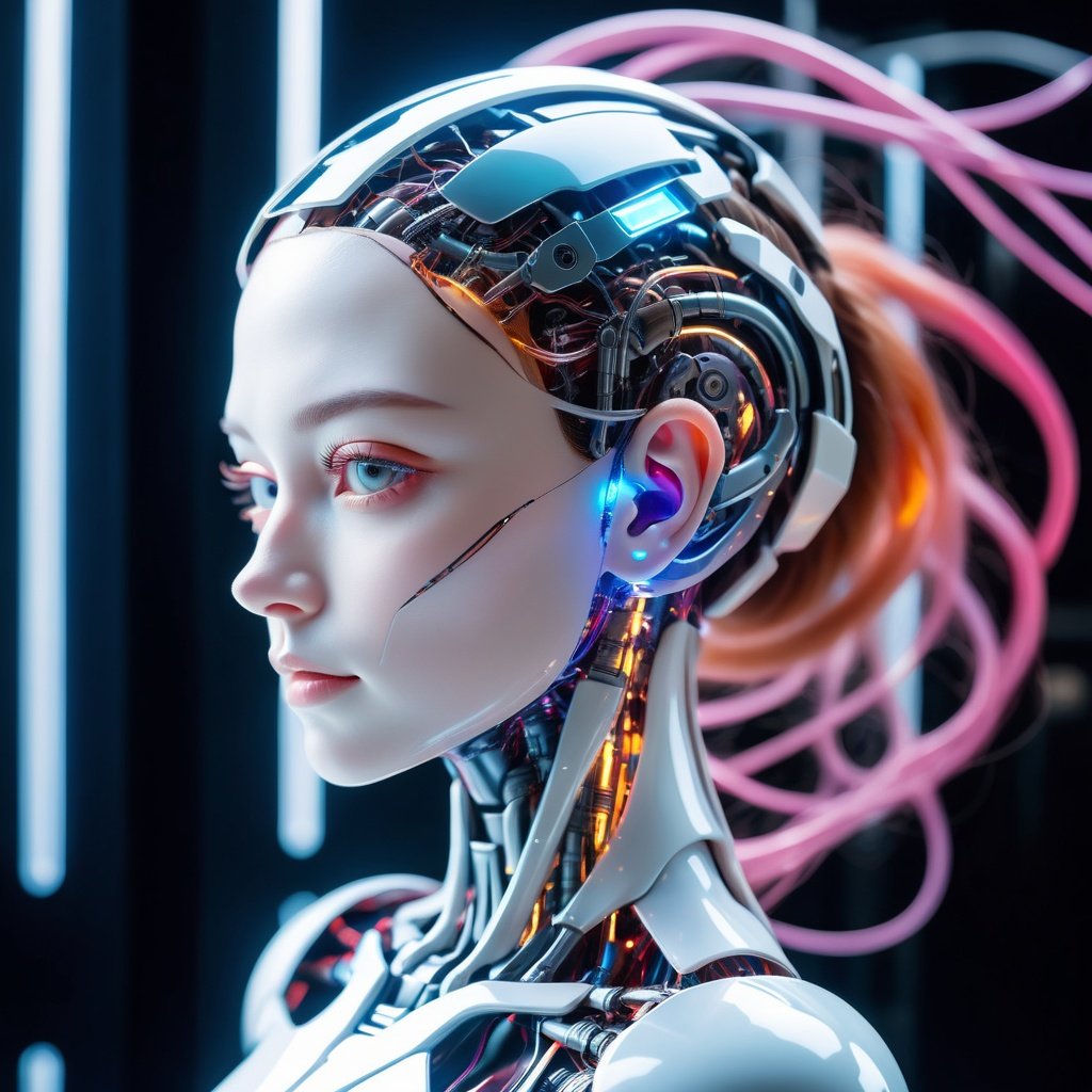 a transparent porcelain android looking at viewer,1cyborg girl,17yo, transparent body, revealing a transparent panel,beautiful face, mechanical ribs, glowing fluid energy flowing through mecha veins, with vibrant colors,fine luster, (masterpiece,best quality:1.4),Pohot,photograph, RAW photo, professional,
