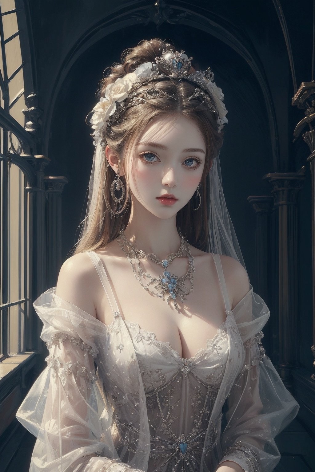 (((masterpiece,best quality))),((good structure,Good composition,good atomy)), ((clear, original,beautiful)),,1girl, long hair,fantasy white theme,