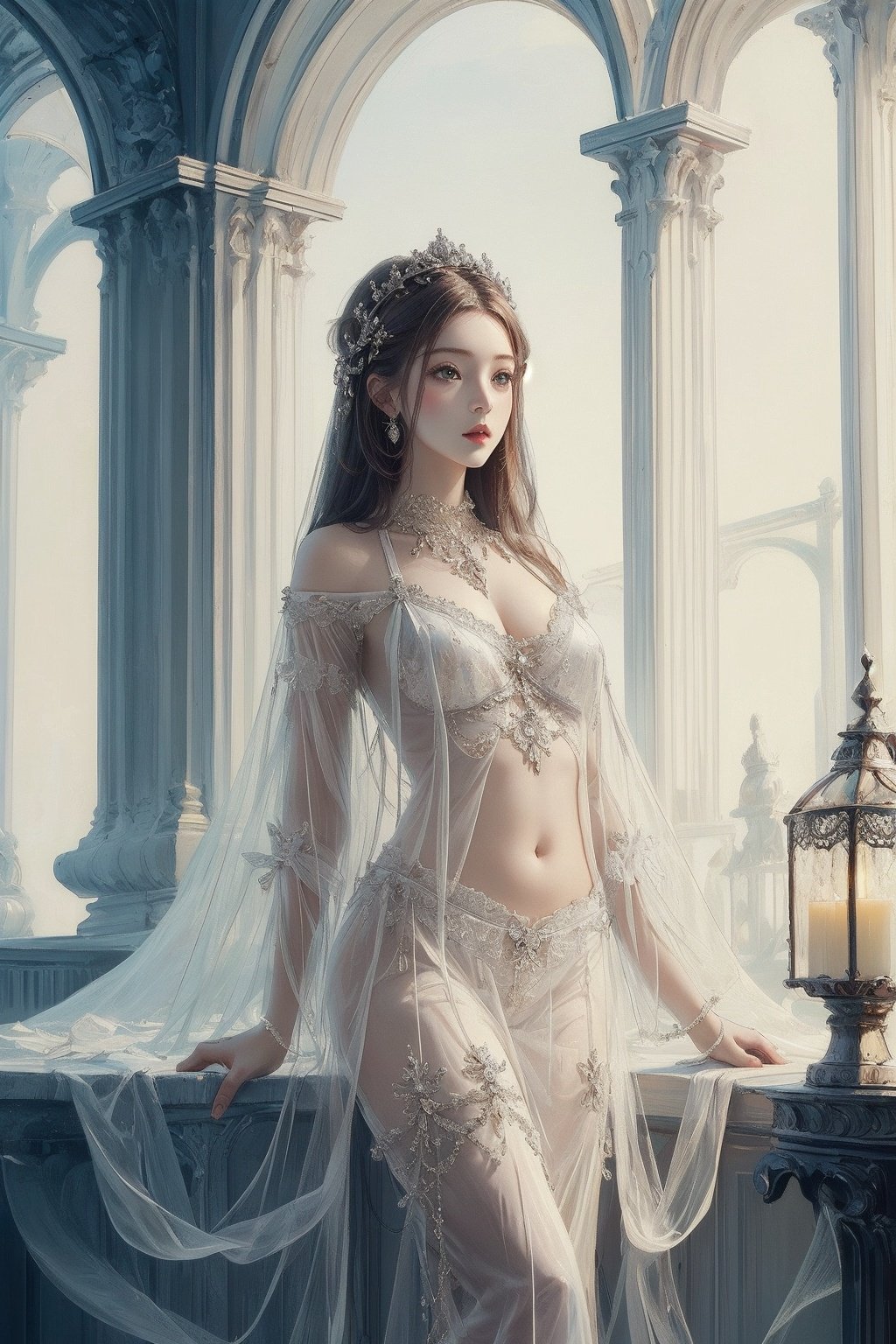 (((masterpiece,best quality))),((good structure,Good composition,good atomy)), ((clear, original,beautiful)),,1girl, long hair,fantasy white theme,