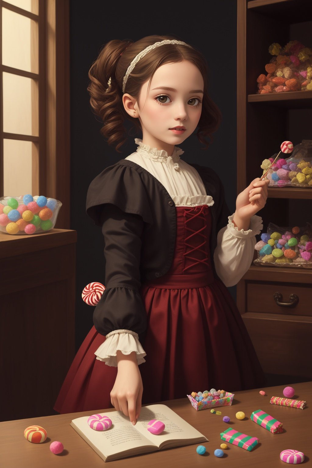 girl with candy,, (masterpiece,best quality:1.5)
