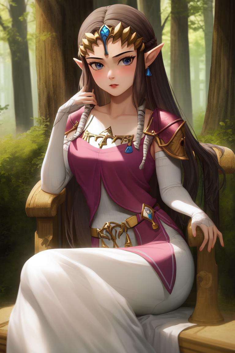 masterpiece, best_quality, 1girl, solo, princess zelda, twpr, nintendo, the legend of zelda, outdoors, 