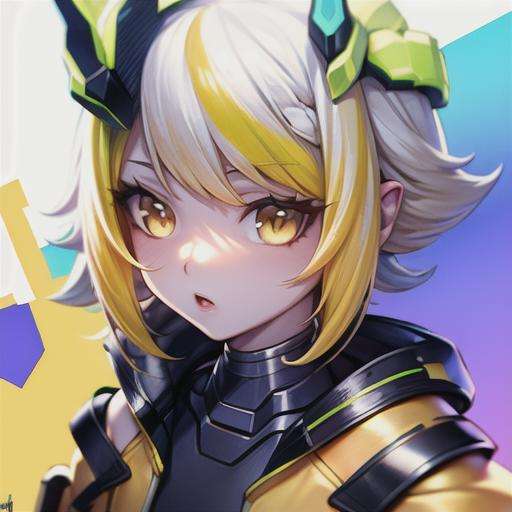 (masterpiece, best quality:1.2), <lora:more_details:0.5>, <lora:Ishar-10:0.9>, ishar, hackerTP, yellow eyes, streaked hair, short dress, headgear, yellow jacket, looking to the side, closeup, portrait, colorful, <lora:InkPunk XL - Alpha:0.5>, inkpunk