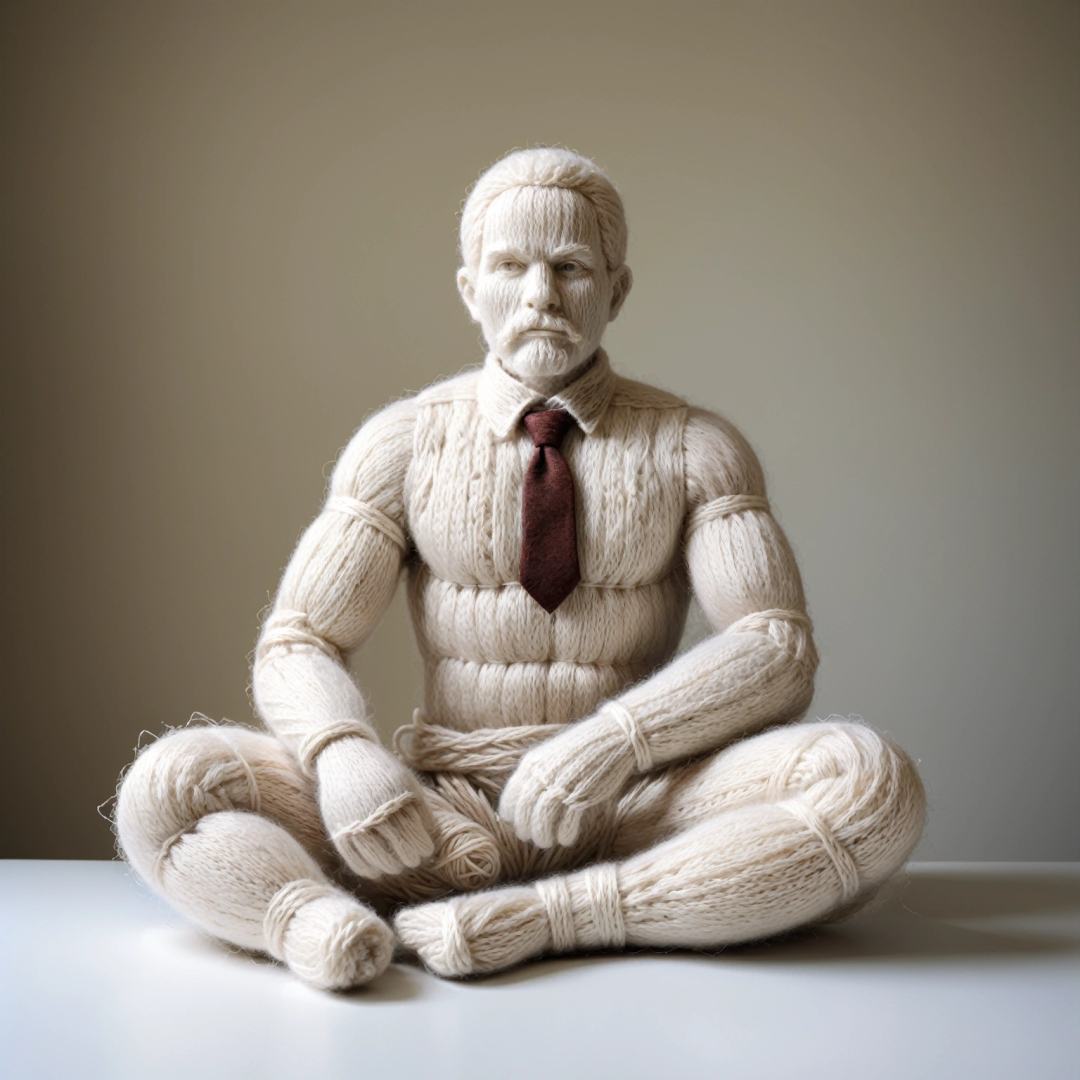 man made of yarn