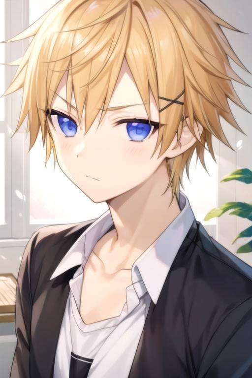 masterpiece, best quality, illustration, 1boy, solo, male focus, looking at viewer, upper body, , , , <lora:banri_watanuki:0.70>, banri_watanuki, blonde hair, blue eyes, , , ,