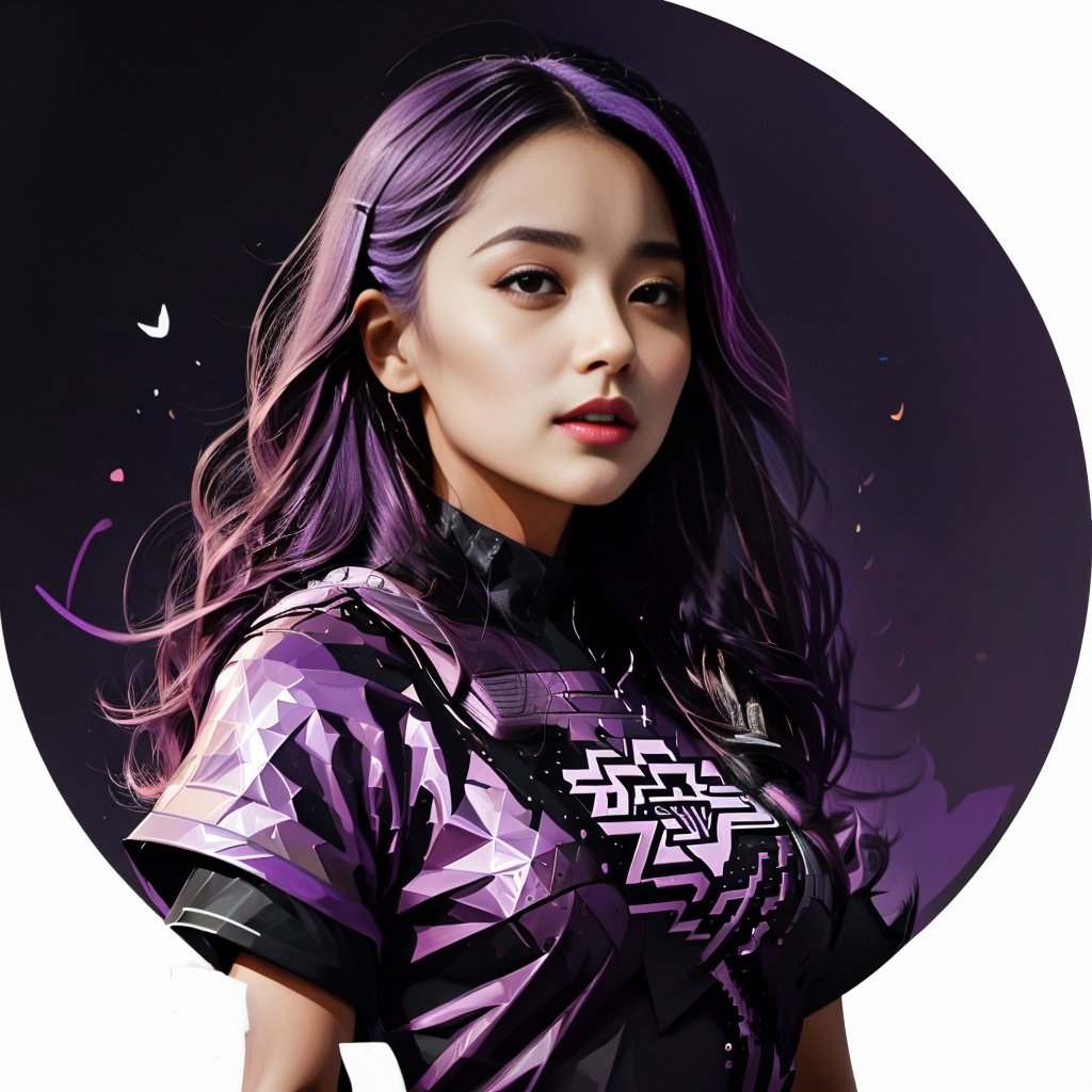 xyzsanart01, 1girl, purple shirt, <lora:xyzsanart01-10:1>