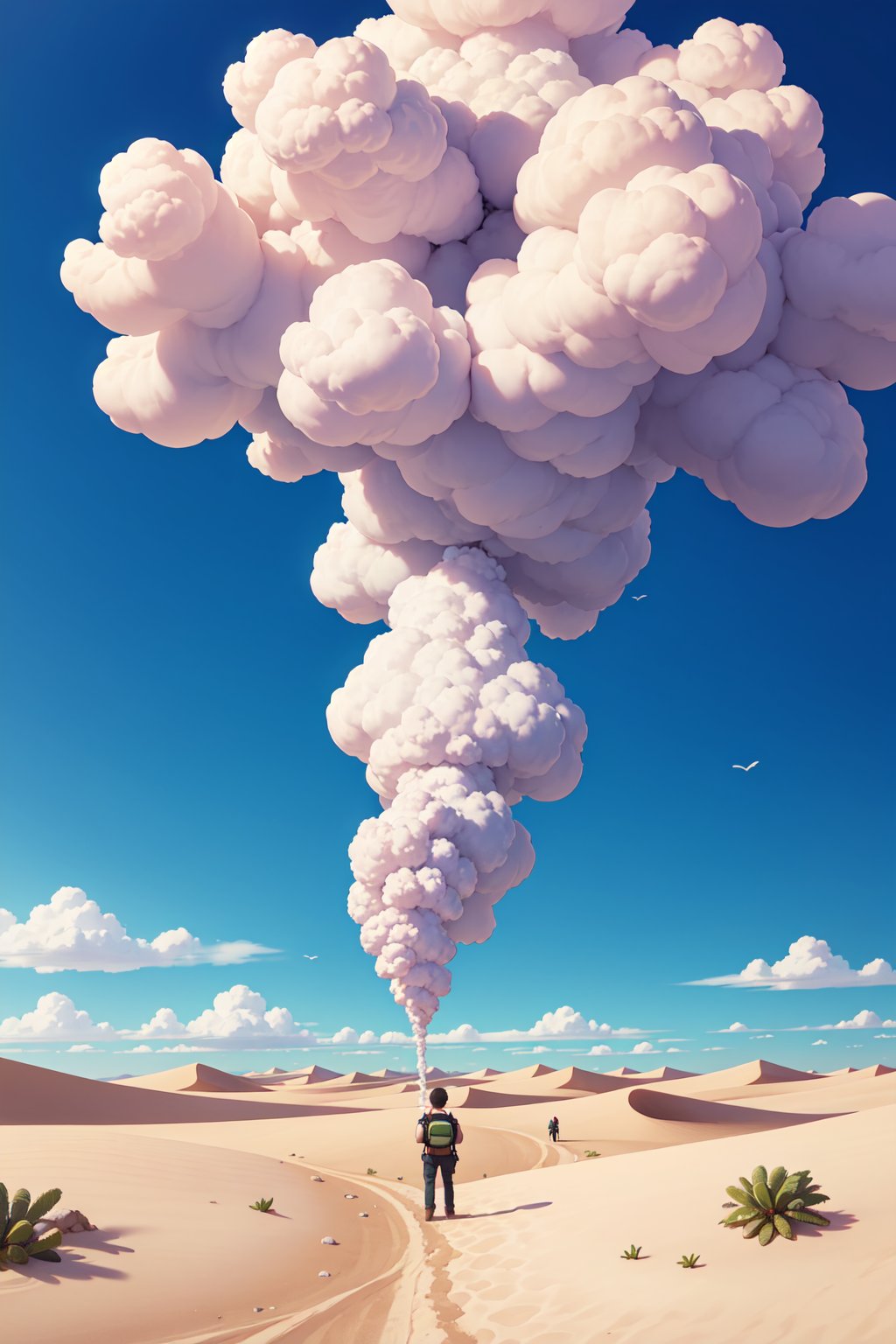 Clouds exploding in the desert