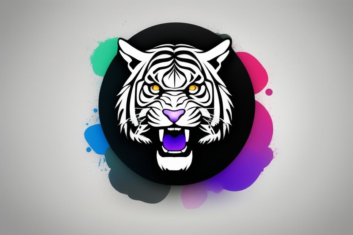 Minimalism \(icon\),tiger,black theme,colorful
