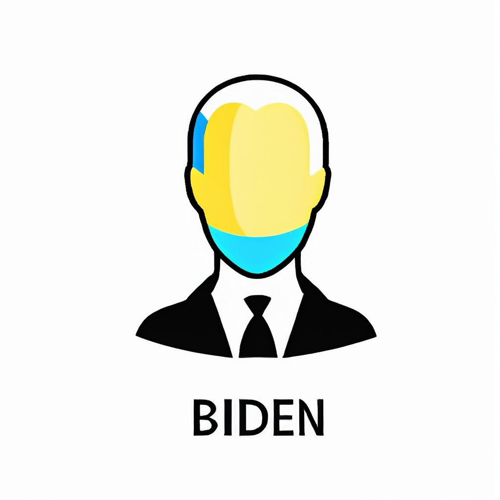 concept art Minimalism \(icon\),Black theme,Biden,colorful,best quality,<lora:icon-test:1> . digital artwork, illustrative, painterly, matte painting, highly detailed