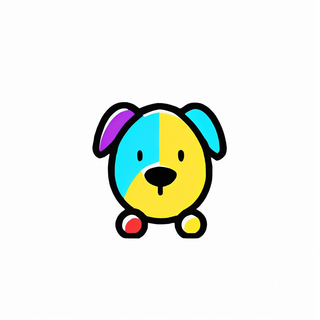 concept art Minimalism \(icon\),Black theme,dog,colorful,best quality,<lora:icon-test:1> . digital artwork, illustrative, painterly, matte painting, highly detailed