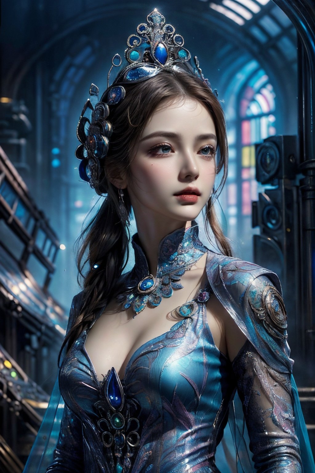 (Hyper Real), (illustration), (high resolution), (8K), (Very detailed), (Best Illustration), (Beautiful detailed eyes), (Best quality), (Super detailed), (Masterpiece), (the wallpaper), (Detailed face), Solo, (Dynamic pose), 1girl,goggles,goggles_on_head,jewelry,kongque,qingsha