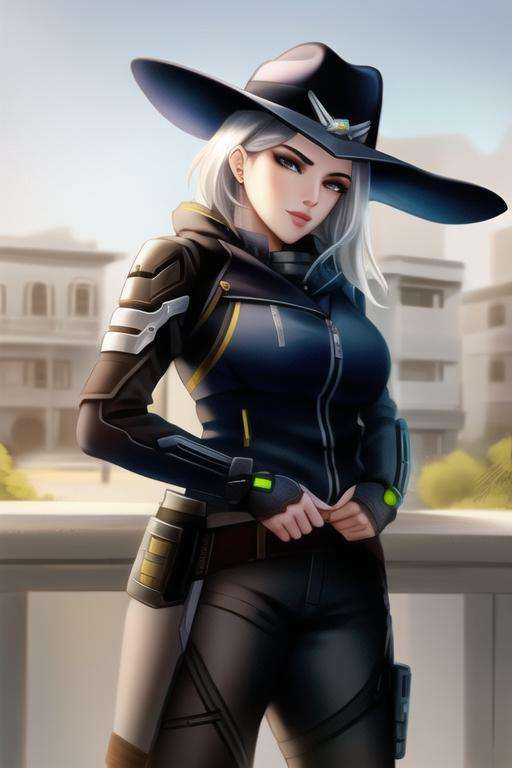 <lora:Ashe:.4>, ashe (overwatch), 1girl, solo, drawing, outdoors, 