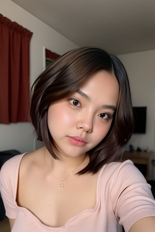 Ajmrxyz, 18yo,  1girl, rounded cheeks, short-hair