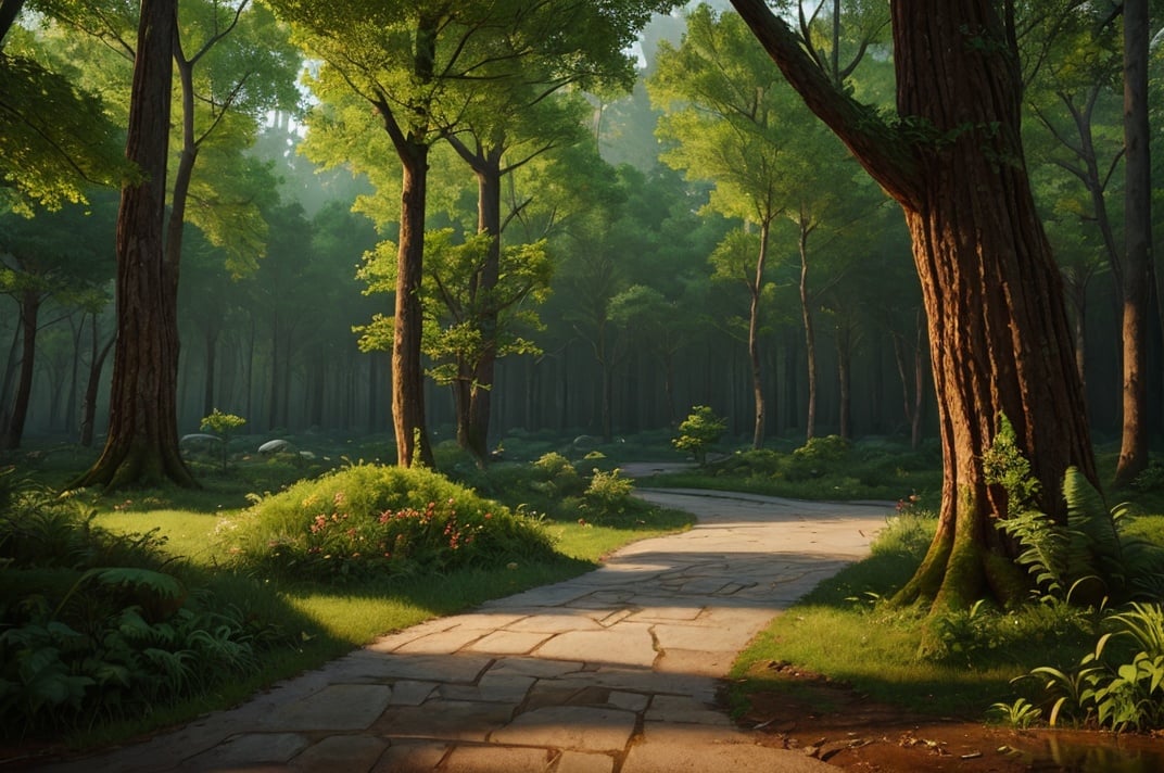 beautiful landmark forest with epic details and detailed, octane render, unreal engine