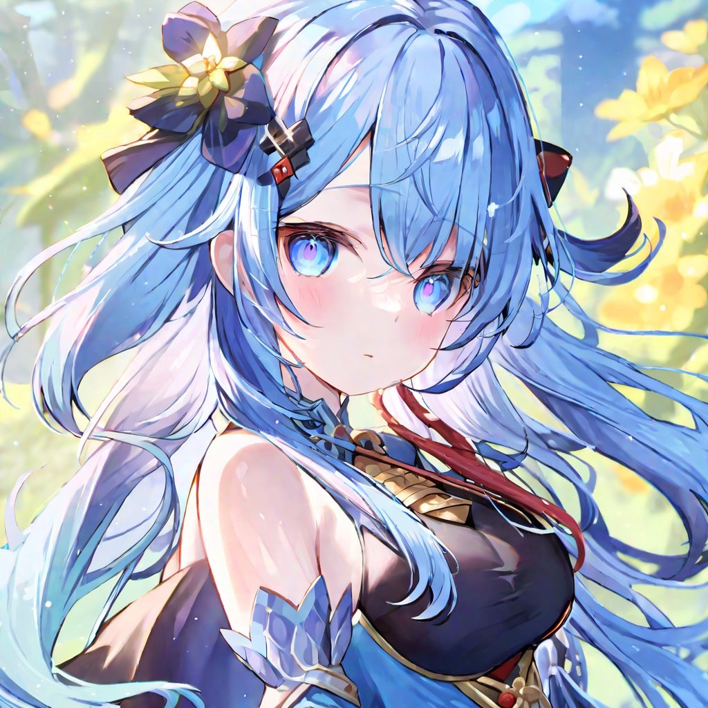 (((masterpiece))), ((best quality)), hyper quality, official art, extremely detailed CG unity 8k wallpaper, highly detailed, (super fine illustration), highres, (ultra-detailed), detailed face,(\gan yu\), 1girl, solo, blue hair,full body,