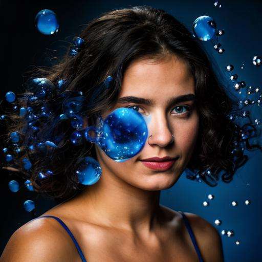 a portrait of a blue bubbl3 ((( beautiful girl)))  <lora:o1l-000040:1>