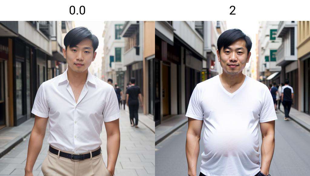 upper body, an asian man, white shirt<lora:preg_140steps:0.0>, in a street, highres, 8k, 4k