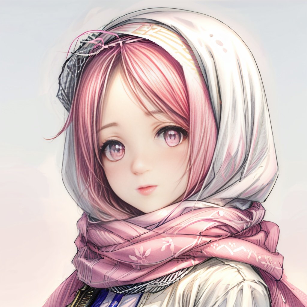 xyzabcheadscarf, woman wearing pink hijab, korean woman, closeup, realistic, high quality, highres, white shirt, portrait, <lora:detailed_eye:1> <lora:more_details:1> <lora:xyzabcheadscarf:1>