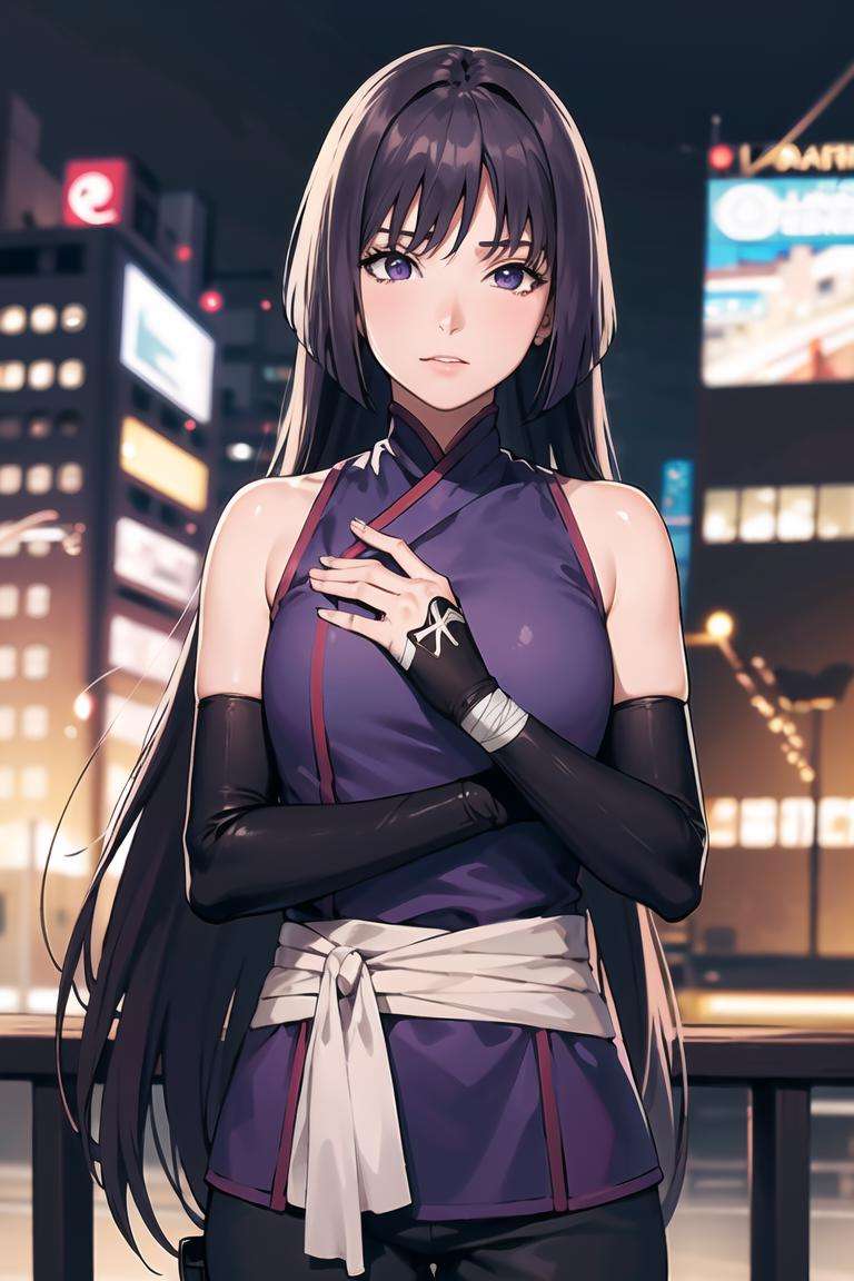 (best quality), (highly detailed), masterpiece, (official art),sumire kakei, long hair, elbow gloves, fingerless gloves,straight hair, bandages, bandaged arm, ninja,  looking at viewer, city, night, sky, cowboy shot, (intricately detailed, hyperdetailed), blurry background,depth of field, best quality, masterpiece, intricate details, tonemapping, sharp focus, hyper detailed, trending on Artstation,1 girl, high res, official art