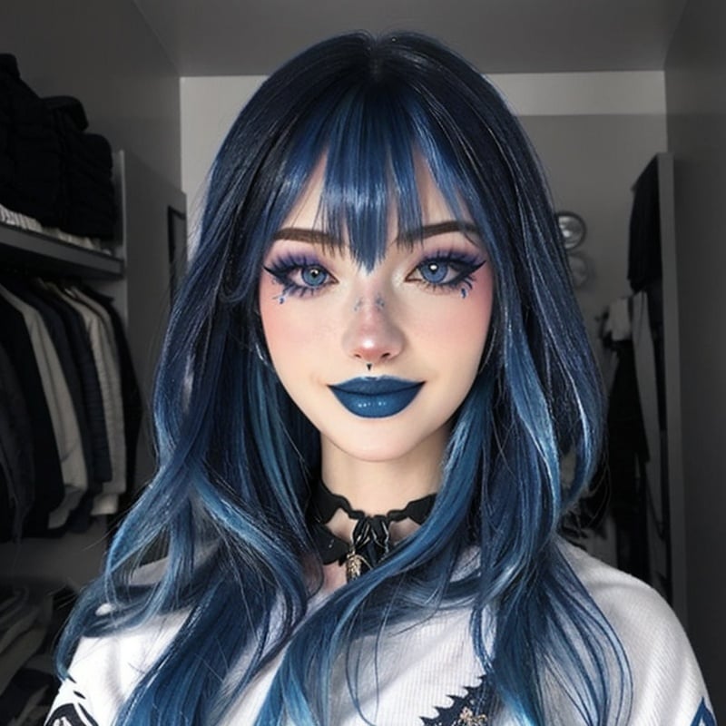 1girl,,egirlmakeup,smile,avatar \(ff14\),<lora:egirlmakeup:0.8>,egirlmakeup,long hair, blue hair,