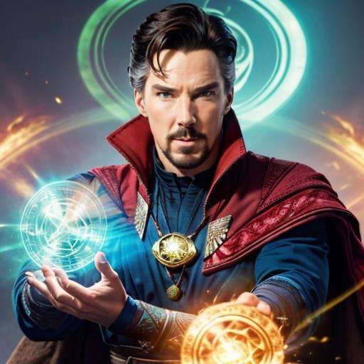 masterpiece, best quality, stephen_strange,necklace,jewelry,cape,magic circle,male focus,flying,focus on upper body <lora:Dr_strange-10:0.6>