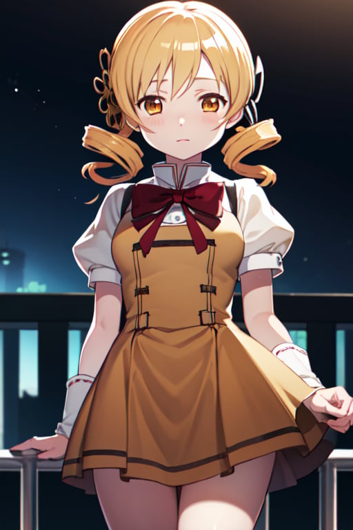 master piece, best quality, , char_tomoe_mami_128dim, cowboy shot, school uniform, ,char_tomoe_mami_128dim