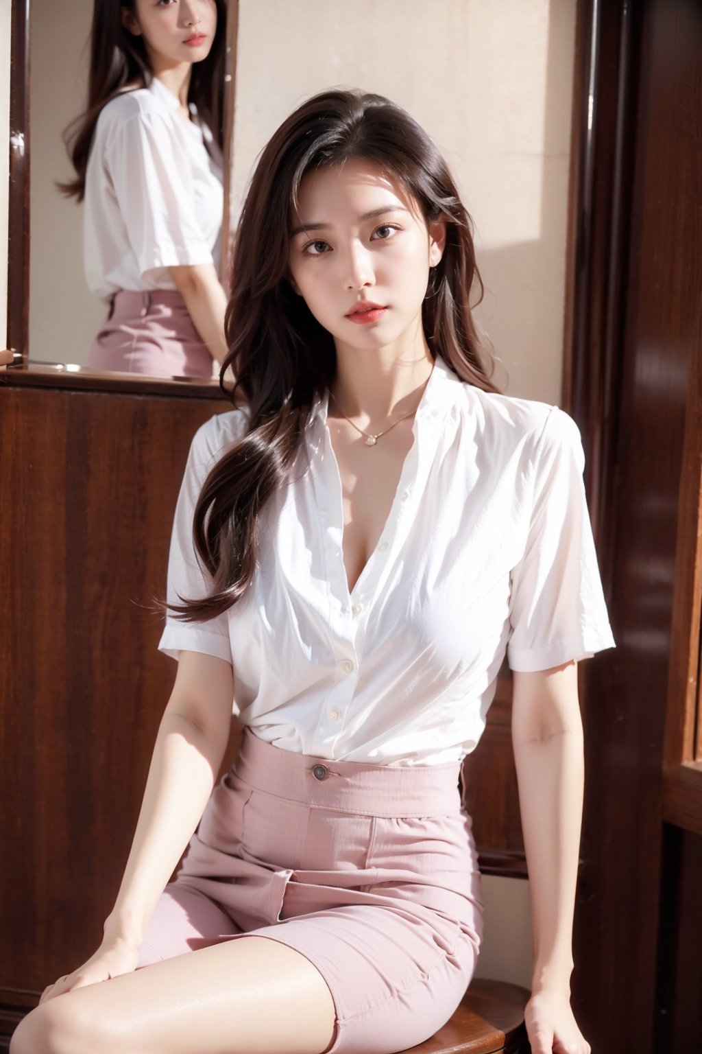  masterpiece, (realistic, photo-realistic:1.37),night,
1 girl, female, drunk,Business women,Being pressed against the wall,Age:58,height:170, (waist-hip ratio:0.7),unbuttoned shirt,cleavage cutout,taut shirt,sheath dress,
{black hair}, very long hair,hair over breasts,
legs apart,
Unbutton a shirt with five buttons,
Circle, {medium breasts}, huge filesize, extremely detailed, 8k wallpaper, highly detailed, best quality,1girl,
dim light,night,
, 1girl