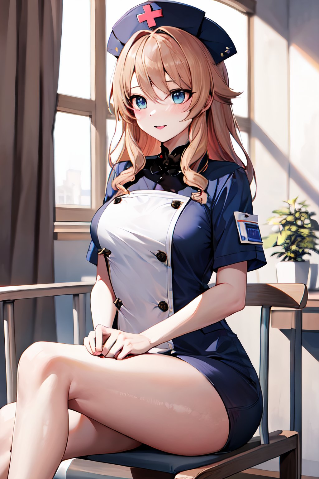 masterpiece, best quality, navia, blue eyes, nurse